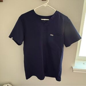 Figs Technical Collection Scrub Top in Navy Blue